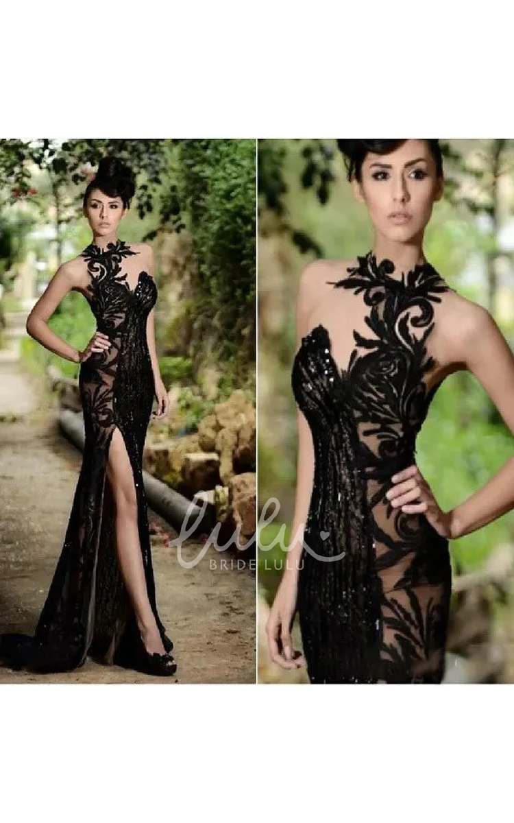 Sexy Lace Sleeveless Open Back Floor-length Evening Dress