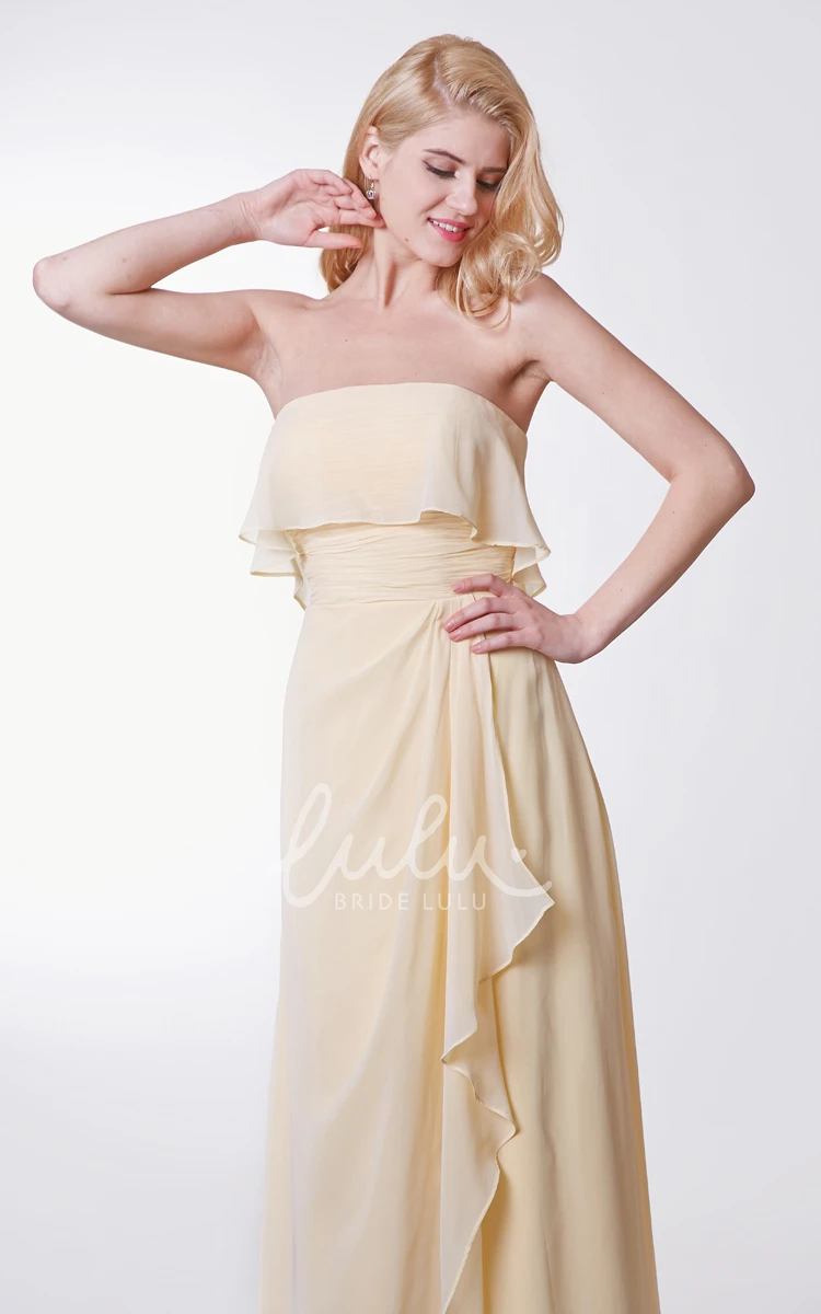 Backless A-line Chiffon Prom Dress with Tiers and Elegant Design