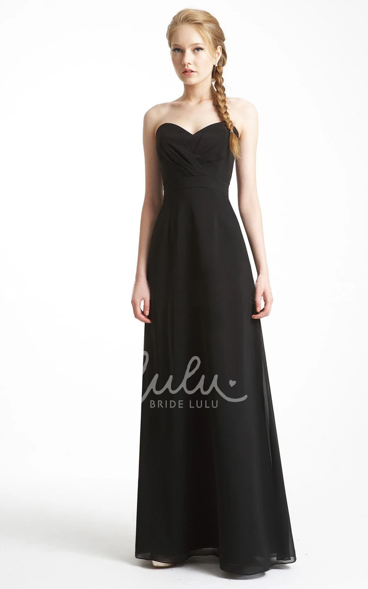 Ruched A-Line Bridesmaid Dress Sweetheart Floor-Length