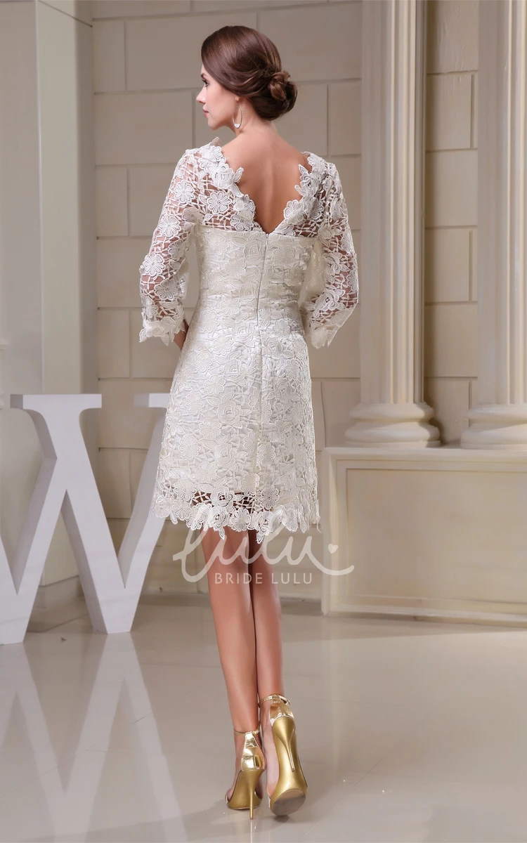 Half Sleeve A-Line Dress with Delicate Appliques