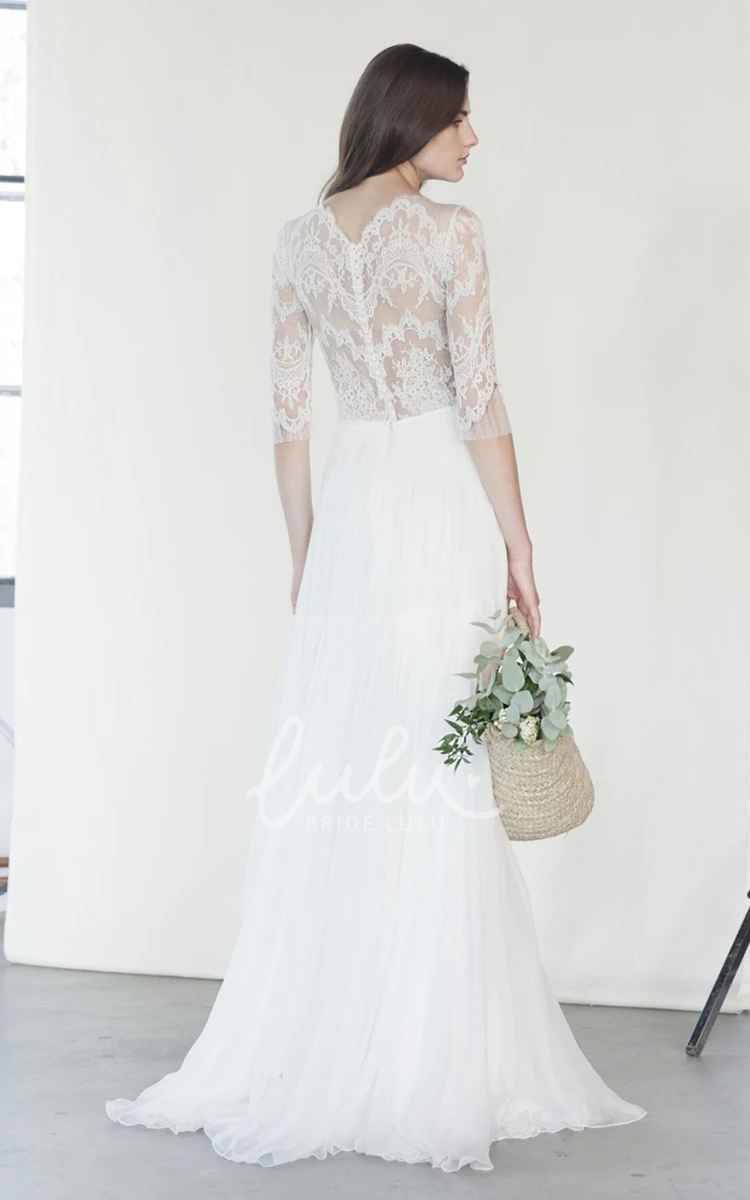 Lace and Tulle A-Line Wedding Dress with Scalloped Neckline