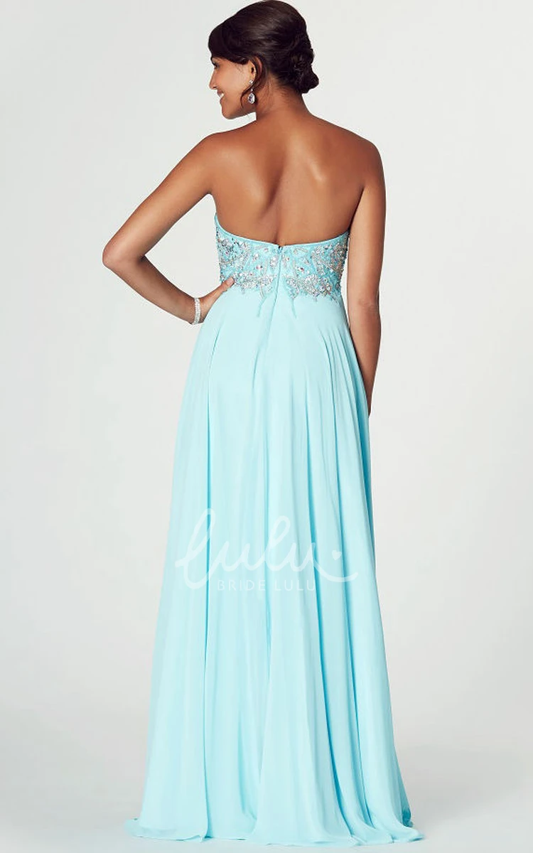 Sweetheart Beaded Chiffon Prom Dress Sleeveless